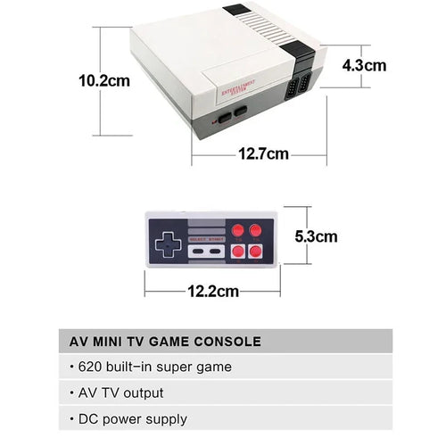 Handheld Family Recreation Video Console AV Output Retro Built-In 620 Classic Games Dual Gamepad Gaming Player Toys Holiday Gif